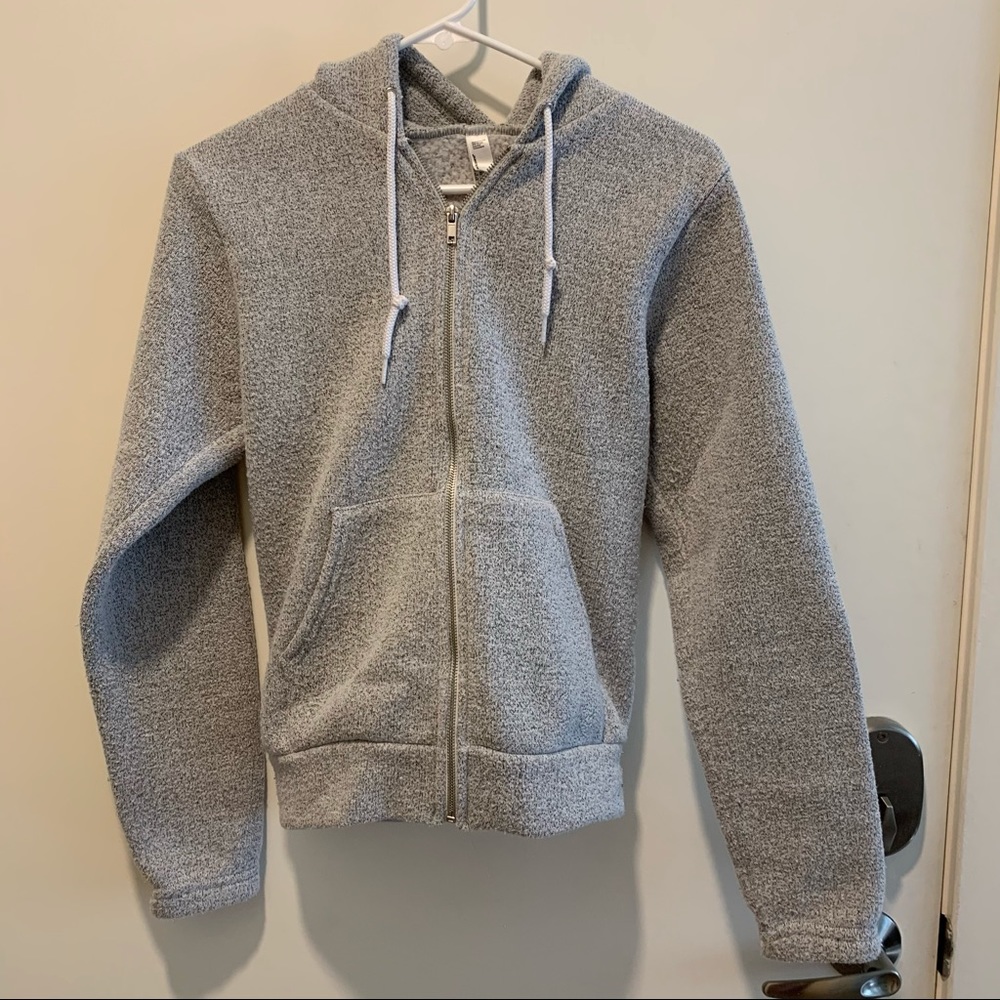 American Apparel textured zip up hoodie
